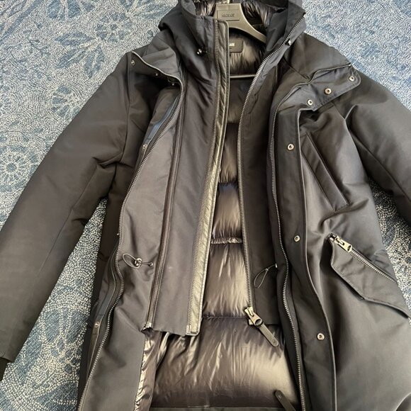 Like New - Mackage Edward 2-in-1 Down Coat Sz 36 (Small) - Black - Picture 3 of 14